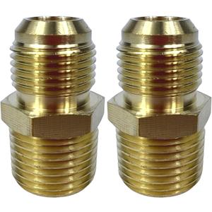 2PCS 1/2" Flare x 1/2 Inch NPT Male Brass Couples Tube Fitting Half Union Gas Adapter Connector by CX WONDERLAND