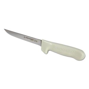 Dexter-Russell 1543 Sani-Safe Boning Knife, 6-Inch Flexible Blade, Narrow Dexsteel Edge, Slip-Resistant White Handle with Fingerguard, NSF, Made in USA