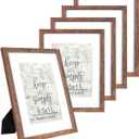 kennethan 8x11 Picture Frame Rottern Brown Set of 5, Wooden Poster Frame for Tabletop and Wall Mounting Display for Home, Office,Gallery,Holiday with Photos, Posters, Puzzles