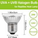 UVB UVA Reptile Light Bulb 25W Bulb for Reptiles and Amphibians Tanks, Turtle Bearded Dragon Lizard Cages Frogs Heat Lamp Replacement Bulb, 4 Packs