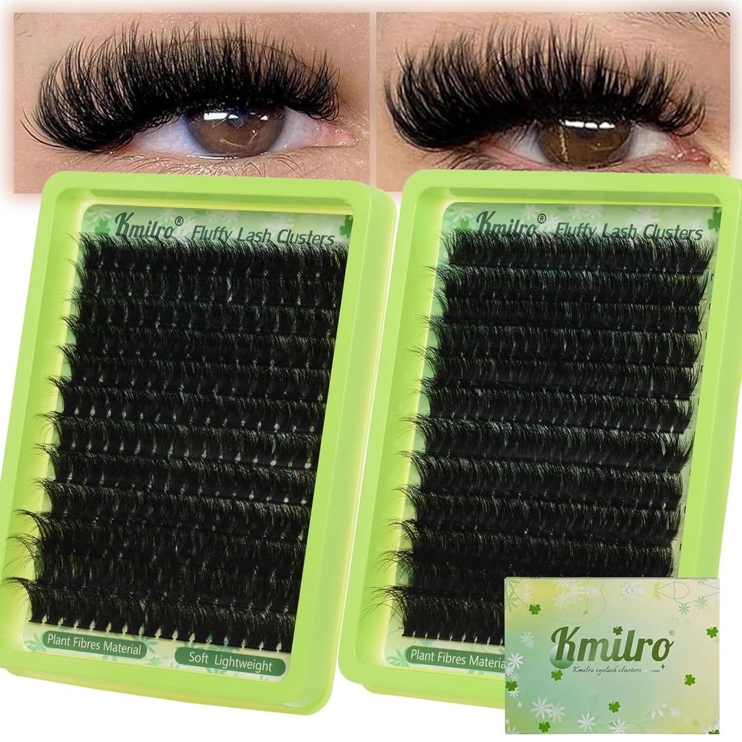 Lashes Clusters 180D+240D Thick Lash Clusters 14-24mm Long Cluster Eyelash Extensions 432Pcs Eyelash Clusters Waterproof Volume Individual Cluster Lashes Soft Wispy Mink False Eyelashes