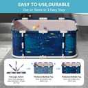 Simcat 45" Large Portable Foldable Bathtub Adult, Separate Family-Friendly SPA Therapy Tub Soaking, Hot SPA/Ice Bath Tub (Cosmic planets)