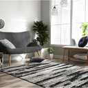 Garland Rug Jasper 3 ft. x 5 ft. Area Rug, Non Slip, Abstract Rug, Foldable, Stain Resistant Rugs for Living Room, Bedroom, Modern, Black/Earth Tone