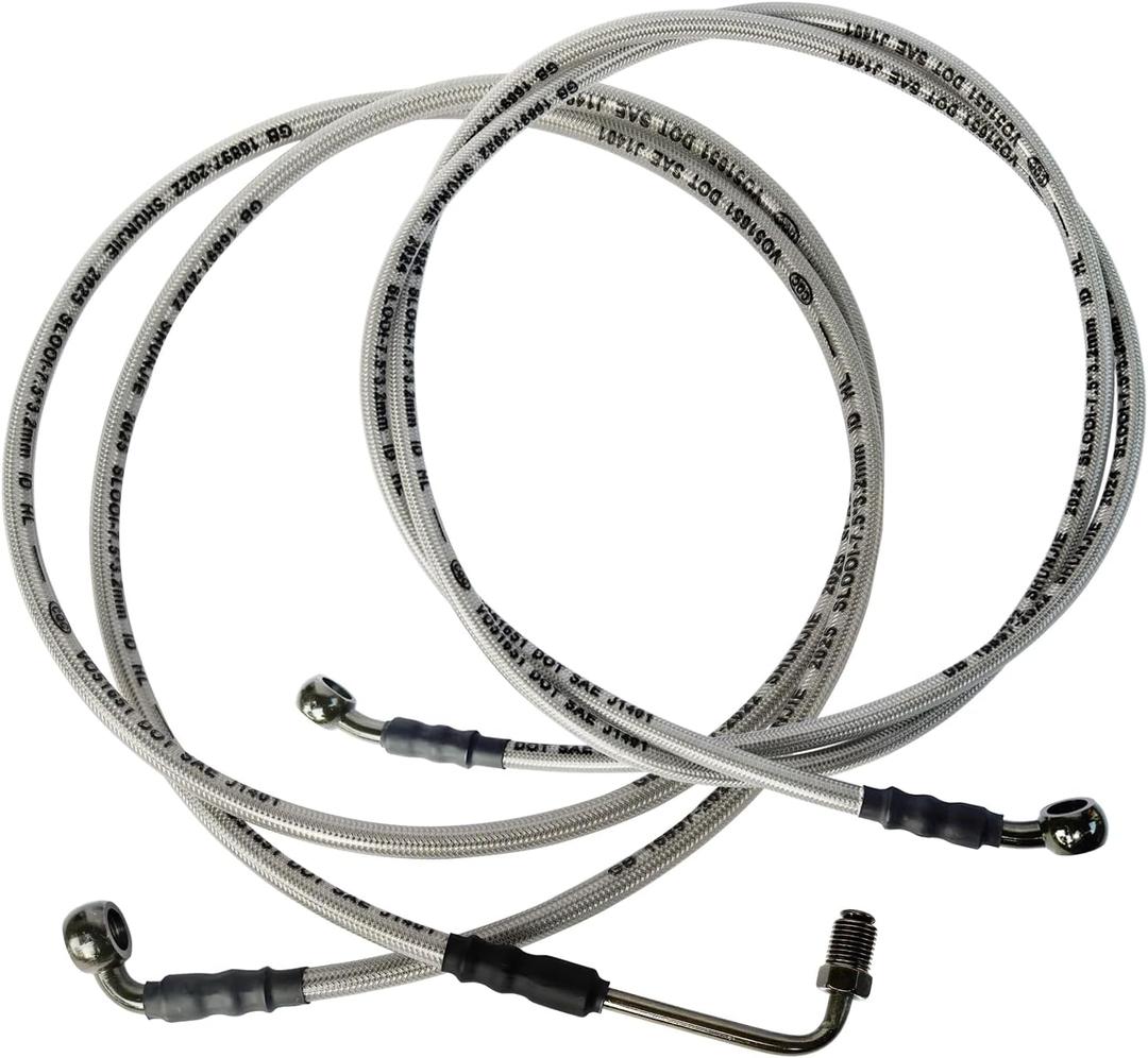 Extended Front & Rear Brake Hose Lines Brake Cable Set Compatible with Polaris RZR 570 800 800S 4 800 XP 900 XP 4 900 900S Part # 1911582 1911579 1911583 1911725 1911609