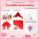 Red Paper Lanterns and Heart Hanging Fans Set, 6pcs Chinese Round Lanterns with 6pcs Heart Shaped Paper Fans & Banner for Wedding Bridal Shower Birthday Romantic Party Decorations