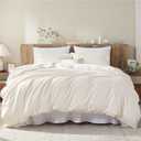 Cotton Duvet Cover Queen,100% Egyptian Cotton 1600 Thread Count, Soft, Breathable, Skin-Friendly, Moisture-Wicking Bedding Set with Zipper Closure & Corner Ties(Cream White, 90''x90''