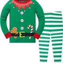 Akyzic Little Boys Girls Christmas Pajamas Sets for Baby Boys Santa Claus Snowman Sleepwear 5Y