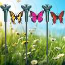 Rossesay 3 Pcs Solar Flying Moving Fluttering Waterproof Garden Stakes Decorations for Home Yard Pathway Garden Landscape Christmas Outdoor Indoor Centerpieces Gift Decorations (Butterfly)