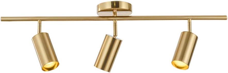 KCO Lighting Modern Brass Gold Track Lighting 3-Lights Modern Kitchen Fixtures Indoor Flush Mount Ceiling Spotlights Dimmable LED Ceiling Spot Light (3-Light)