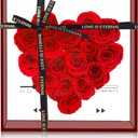 Preserved Roses for Women, Forever Flowers, Red Real Roses, Eternal Flowers Gift, Mothers Day, Valentines Day for Mom Girlfriend Wife Grandmother (Red)