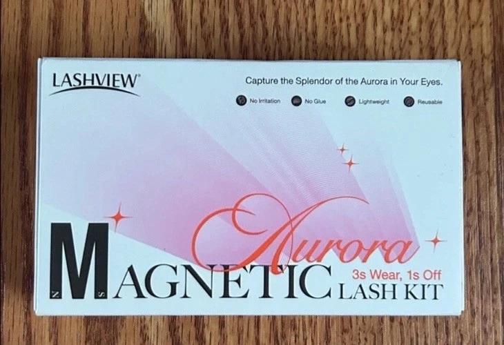 New in Box LASHVIEW Magnetic Eyelashes with Applicator, Reusable Soft Black