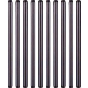 1 x 24 Black Malleable Steel Nipples Fitting, 1 Inches Threaded Pipe Nipples, DIY Steampunk Industrial Vintage Style, 10 Pack.