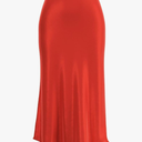 Womens Skirt Midi Long Length Silk Satin High Waist Elastic Skirts, S