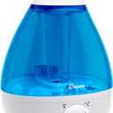 Crane Ultrasonic Cool Mist Teardrop Humidifier for Baby Nursery, Bedroom, Office, Large Room, Adjustable Humidity, Auto Shut-Off, Easy Clean Blue & White 1 Gallon