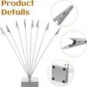 3 Pack Photo Tree Holder Clip Cube Base with 8 Flexible Branches, Silver Gift Card Holder for Displaying Pictures, Memos and Notes - Perfect for Christmas Wedding Birthday Party Decorations