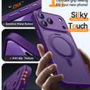 CANSHN 360 Spin Magnetic Stand for iPhone 17 Pro Case with Camera Control [Full Camera Protection] [Compatible with Magsafe] Translucent Matte Shockproof Protective Phone Cover 6.3" - Deep Purple