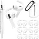 Seltureone 6 Pairs Ear Hooks Compatible with AirPods Pro 3 Ear Tips [Added Storage Pouch], Sport Anti-Slip for AirPods Pro 3 Accessories 2025 with Cleaning Kit and Carabiner