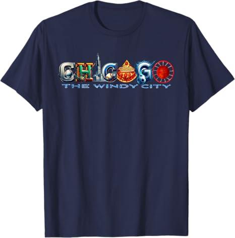 The Windy City A Chicago Sporting Team Fan A Fun Chicagoan T-Shirt 3 XL Dark Blue