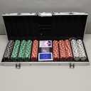 Poker Chip Set - 11.5g Poker Set with Cards, Buttons, Carrying Case, and 500 Poker Chips for Texas Hold'em and Blackjack Games by Trademark Poker