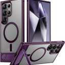 Temdan Magnetic for Samsung Galaxy S24 Ultra Case, [Innovate Stand][Military Grade Drop Protection][Non Slip][Translucent Matte] Shockproof Phone Case for Galaxy S24 Ultra 6.8" 2024 -Purple