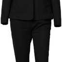 CHICME Womens Suits 2 Piece Set Notched Collar Blazer and Drawstring Pants Suits Set Casual Business Outfits (Small)