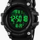 Gosasa Men Sport Watch Countdown Stopwatch Watch Mens Wrist Watch Waterproof LED Electronic Digital Male Watch 12/24 Hour Multifunctional Watch