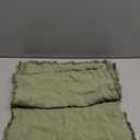 MIULEE Decorative Throw Pillow Covers Neutral Linen Fringe Throw Pillows Set of 2 Sage Green Boho Farmhouse Cushion Covers with Tassels for Couch Sofa Bed Living Room Spring Home Decor 18x18 Inch