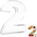 13.8" Extra Large Acrylic Number Charcuterie Board Box, Reusable Fillable Number Cake Candy Dish Display Serving Tray for Birthday Anniversary Party Decoration (2)