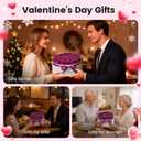 Valentines Day Flowers Roses Gifts for Her,28pcs Purple Forever Preserved Roses in Round Gift Box,Valentines Day Delivery Prime Gifts-Roses Gifts for Women,Mom.