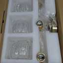 Bathroom Light Fixtures, 3-Light Brass Vanity wall Light Over Mirror with Clear Tulip Glass Shade for Bedroom Living Room (Bulb Not Included)