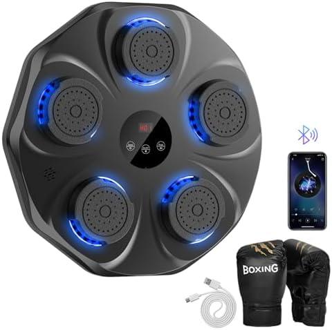 TGLLM Music Boxing Machine, Music Punching Trainer with Boxing Gloves, Wall Mounted Electronic Workout Punching Machine for Kids Adult