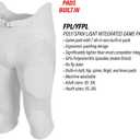 Rawlings Sporting Goods Mens Light Weight Integrated Football Game Pant, White, 2X