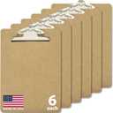 Officemate Recycled Wood Clipboards, 6 Inch Clip, 6 Pack Clipboards, Letter Size (9 x 12.5 Inches), Brown (83706)