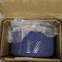 Ceramic Nesting Bowls with Lid: Microwave Safe Food Storage Containers for Work Lunch Picnic Camping Meal Prep Soup Salad Cereal Leftovers - 5 & 6 Inch, 20 & 32 oz, Set of 2, Navy