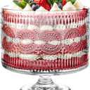MOLIGOU Glass Trifle Bowl, 110 oz Trifle Bowl with Pedestal, Trifle Serving Dish for Layered Dessert, Fruit, Salad