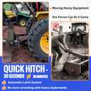 Upgraded Cat 1 Tractor Easy Change Quick Hitch System, Compatible with 3 Point Hitch Adapter, Tractor Hitch Faster Attach and Detach to Implements, Comes Stabilizer Bar, Black