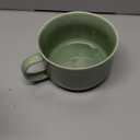 Ceramic Soup Bowl with Handle: 38 oz Microwave Safe Extra Large Mug for Oatmeal, Cereal, Breakfast, Meal Prep, Work Lunch, Dorm Living, Single Serve Dinner - 6 Inch, Pea Green