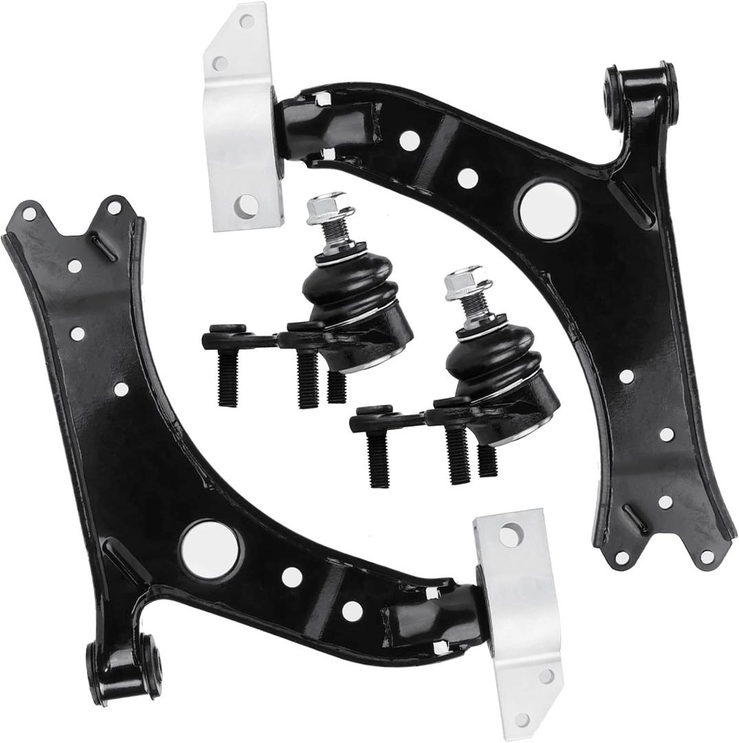 Front Lower Control Arm with ball joint for Audi A3 Quattro 2006-2013, for Volkswagen Jetta 06-14, Eos 07-16, Golf 10-14, GTI 07-14, R32 2008, Rabbit 06-09 Suspension Kit K620141 K620143 4Pcs