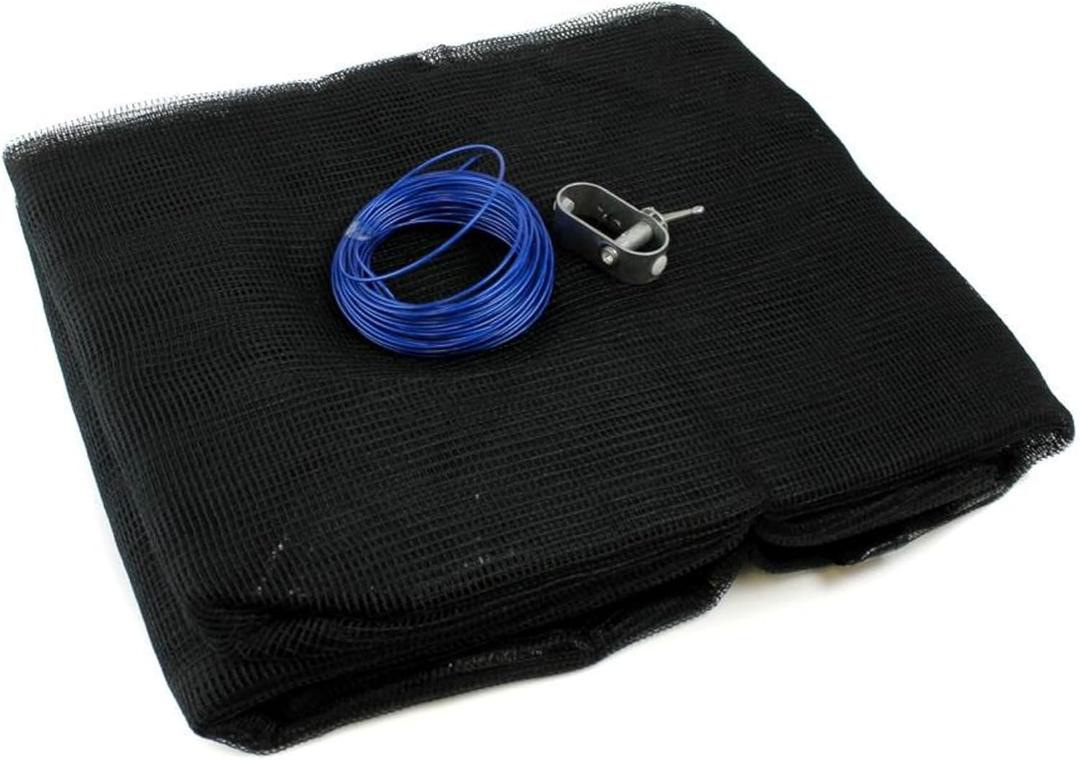 SWIMLINE HYDROTOOLS Leaf Net Heavy Duty Winter Leaf Net Pool Cover For Above Ground Swimming Pools | For 28 FT Round Pools | 31 FT Netting Size | Black | Winch & Cable Included | CO928