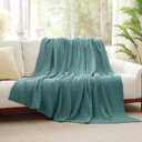 100% Cotton Muslin Blanket 50" x 60", Breathable and Lightweight Cotton Throw Blankets for Couch, Soft Cooling Summer Gauze Blanket for Adults All Season, Teal Blue