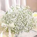 Der Rose 24Pcs Babys Breath Artificial Flowers White Fake Babies Breath Gypsophila Flowers Bulk Real Touch Faux Baby's Breath Flowers DIY for Wedding Floral Arrangements Home Party Decoration