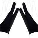 Two-Finger Artist Glove for iPad & Drawing Tablet, 7.09x2.76in Art Gloves Black Digital Drawing Palm Rejection Glove for Right Hand and Left Hand, Sketching, Inking & Graphic Art Accessories (Small)