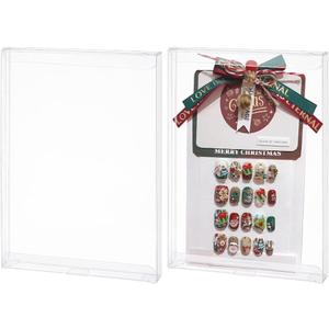 BENECREAT 10PCS 5.5x7.8x0.7 Inch Rectangle Clear Plastic Favor Boxes Gift Boxes for Wedding Birthday Party Cookies Chocolate, Gift Packaging Home Decoration