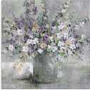 Stupell Industries Blossoming Aster Flower Bouquet Soft Purple Bouquet Painting Canvas Wall Art, Design by Carol Robinson, 17 x 17