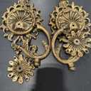 Polifish Antique Gold Wall Candle Holder Set of 2, Vintage Taper Candle Wall Sconce, Cast Iron Candlestick Holders Decor for Living Room, Fireplace and Yard Channel