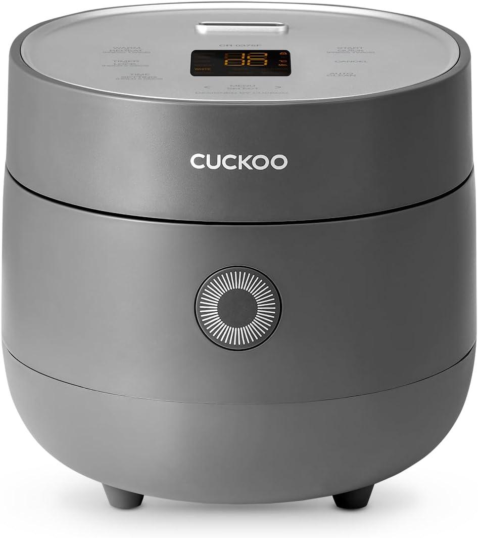 CUCKOO Micom Rice Cooker 3-Cup Uncooked / 6-Cup Cooked with Nonstick Inner Pot, Small Rice Maker with 8 Menu Options, Fuzzy Logic Technology, Auto Clean, Quick Rice Mode, Gray (CR-0375FG)