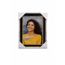 Malden International Designs Black Sleek With Silver Inside Border Picture Frame, 5x7, Black