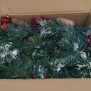 9ft Pre-Lit Artificial Christmas Garland,Christmas Tree Garland,Xma Tree Garland with Lights,Decorated with Pine Cones, Berry Clusters, Plug in, Christmas Collection,