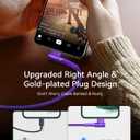 MRGLAS 3.2A USB C Charger Cable, [4-Pack,10+6.6+3.3+1.6FT] USB A to USB C Right Angle Gold-Plated Type C Charger Fast Charge Durable Braided Cord for iPhone 17 16 15 Samsung S10 Note 10 S21 LG-Purple