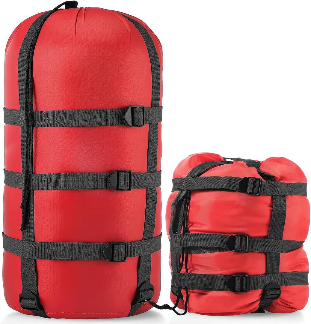 Compression Sack for Sleeping Bag Store Ultralight Sleeping Bag Compression Stuff Sack 15l 25l Space Saving Gear for Travel Camping Hiking Outdoor (45l, Red)